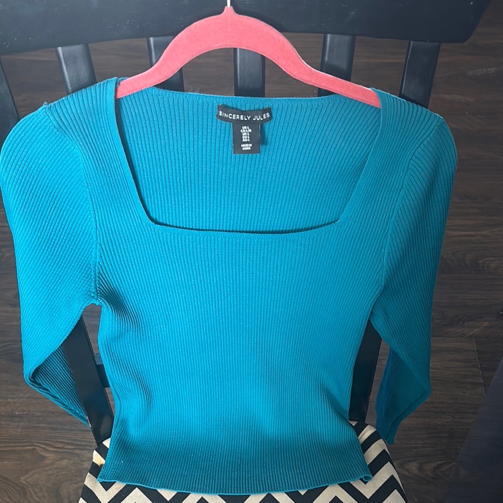 Sincerely Jules Teal Long Sleeve Top